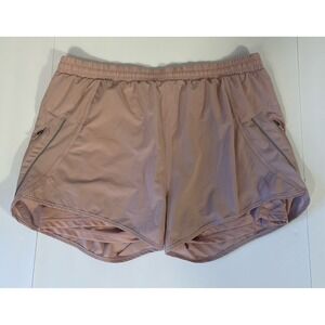 NOODME Women's XL Running Shorts Blush Pink Lined Zip Pockets‎ High Rise Stretch